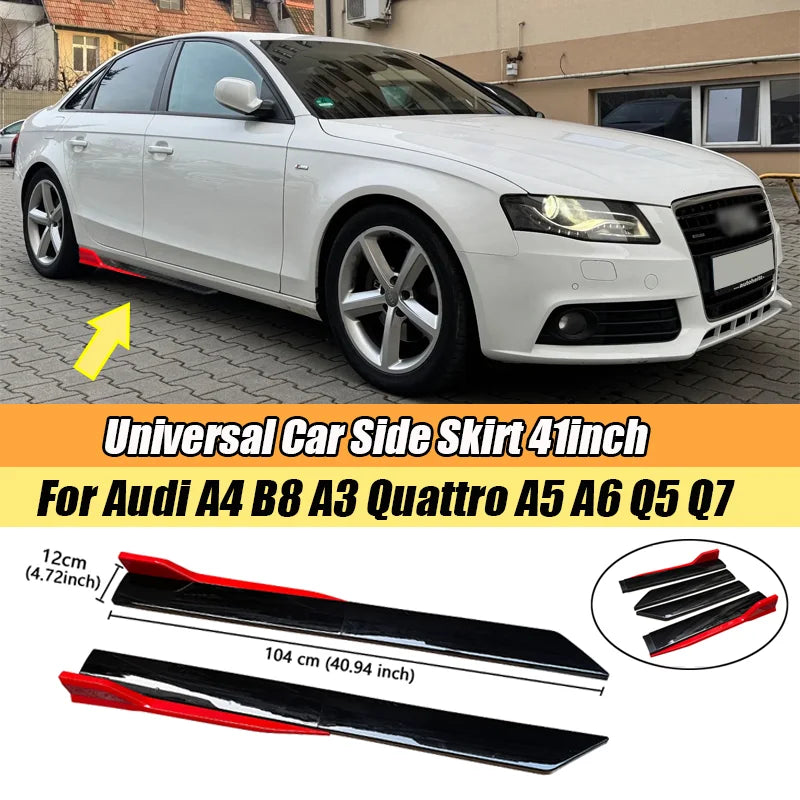 Black Side Skirt Extension Set for Audi A3/A4/A5