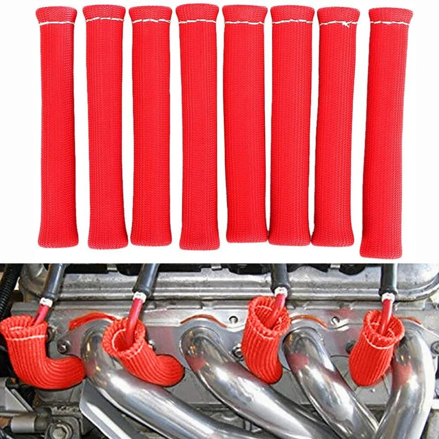 Titanium-Fiber Spark Plug Wire Heat Shield Boots – 8 Pieces