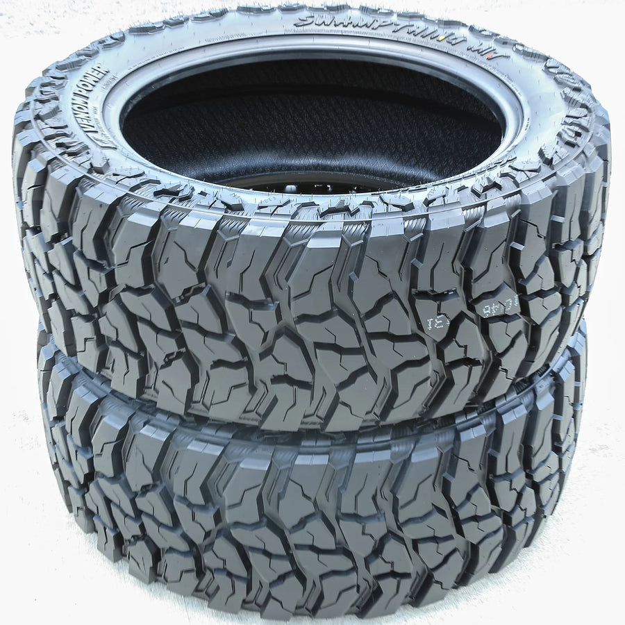 35X12.50R22 Light Truck Mud Terrain Tire Load Range F Venom Power Swampthing M/T Xtreme Dirt (Set of 2)