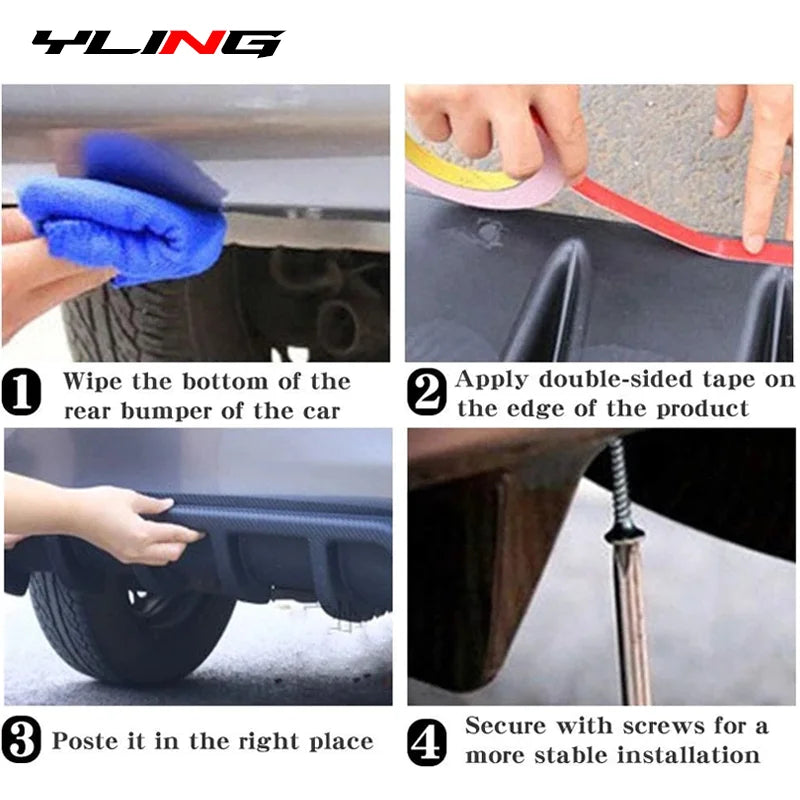 Universal Gloss Black Rear Bumper Diffuser