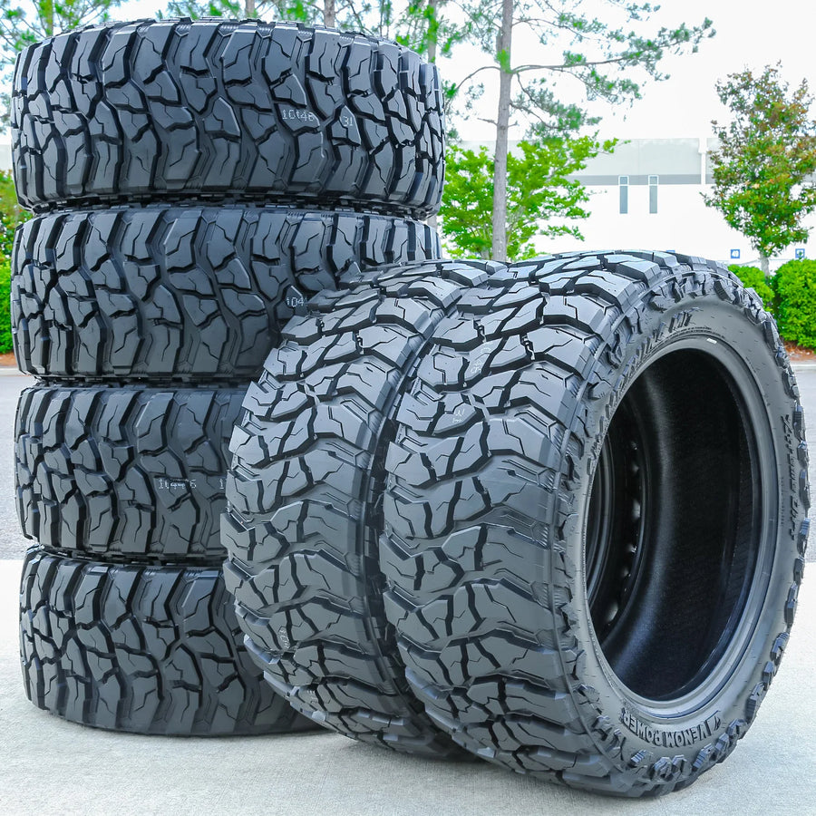 35X12.50R22 Light Truck Mud Terrain Tire Load Range E Venom Power Swampthing M/T Xtreme Dirt (Set of 6)