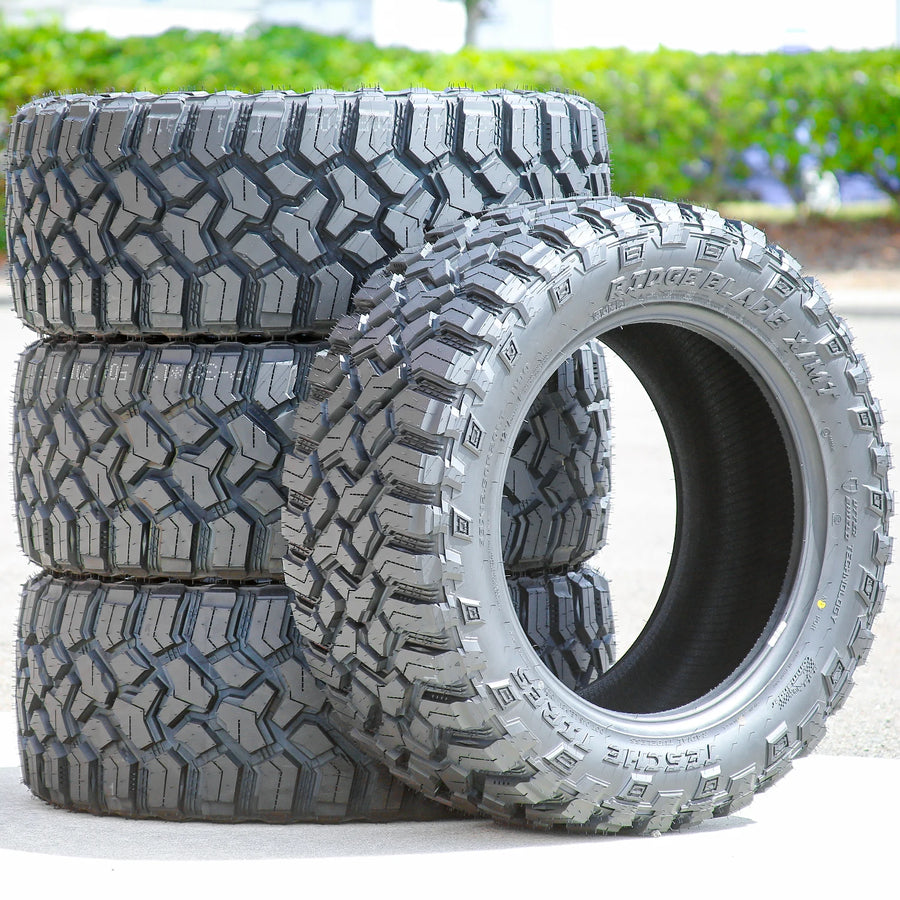 33X12.50R20 Light Truck Mud Terrain Tire Load Range F Tesche Tires Ridge Blade X/MT (Set of 4)