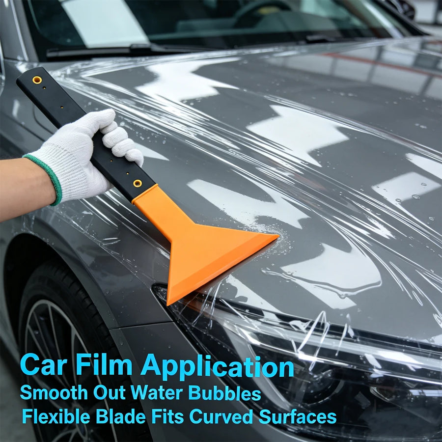 31 cm Orange Windshield Ice Scraper & Water Squeegee