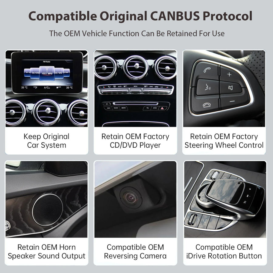 12.3-Inch CarPlay & Android Auto Display for Mercedes-Benz NTG 5.0 A-, B-, C-, E-Class and GLE