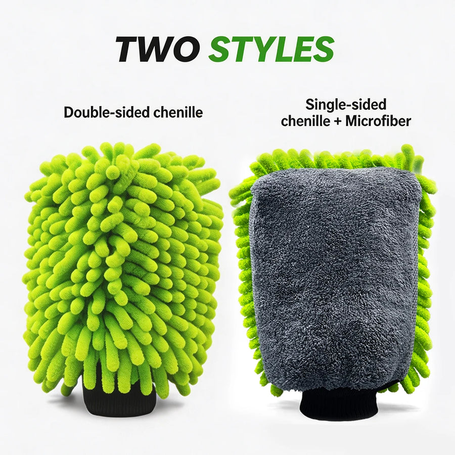 Chenille & Microfiber Car Wash Mitt Options