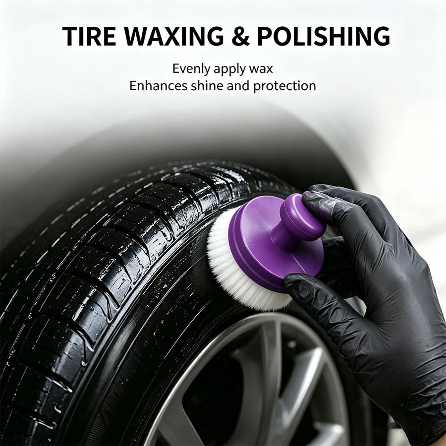 Stamp-Style Detailing Brush for Dusting & Tire Dressing