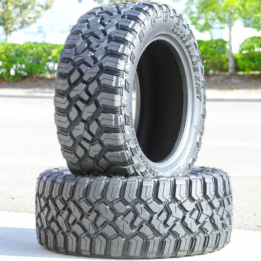 33X12.50R20 Light Truck Mud Terrain Tire Load Range F Tesche Tires Ridge Blade X/MT (Set of 6)