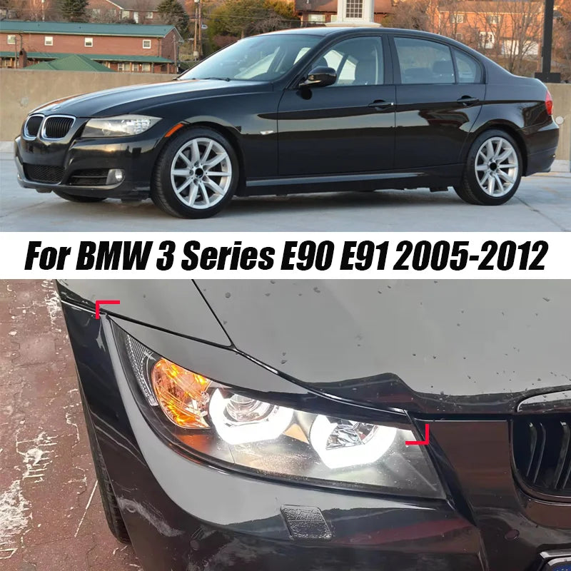 Headlight Eyebrow Trim Set for 2005–2012 BMW 3 Series