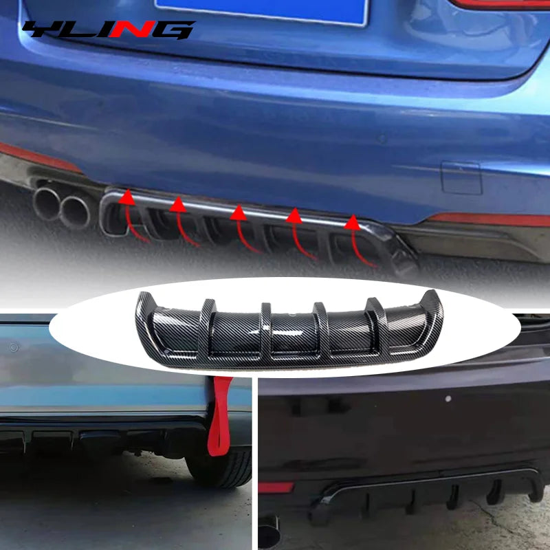 Universal Gloss Black Rear Bumper Diffuser