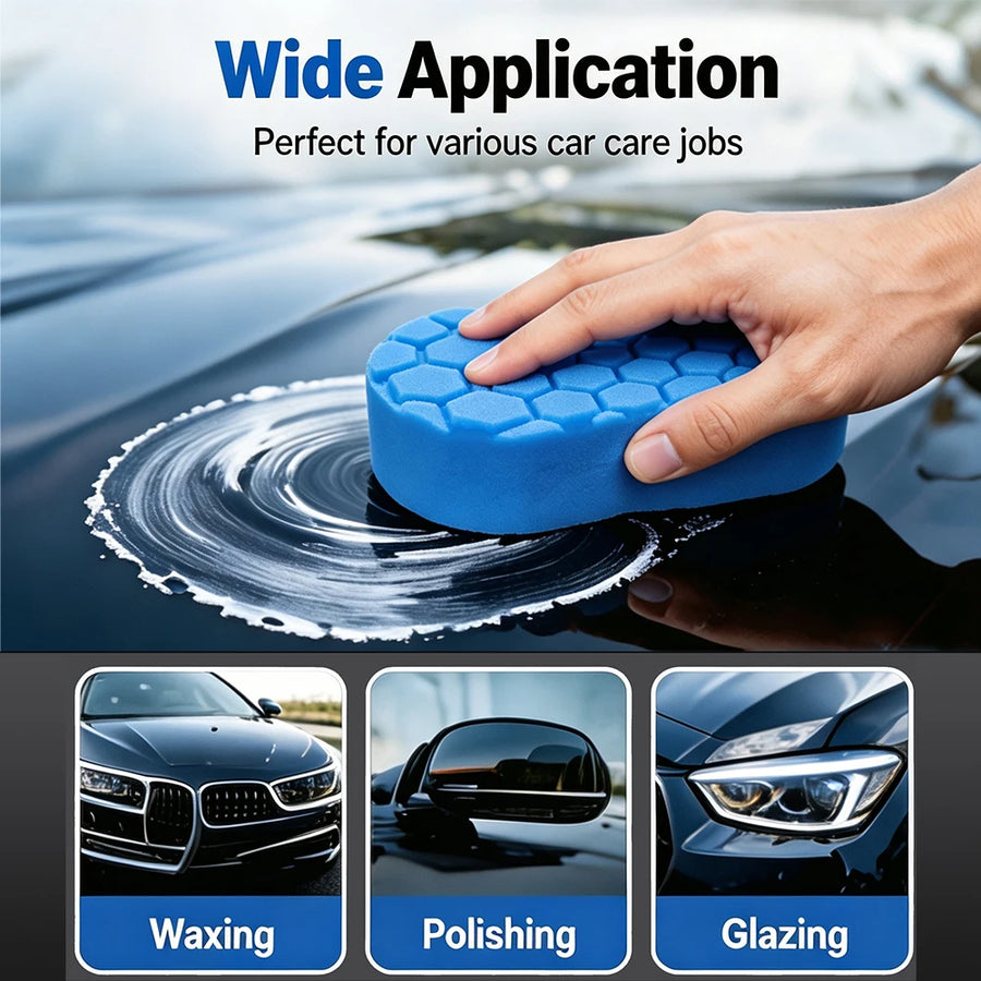 Oval Foam Car Wax Applicator Pads, 15 x 8.5 cm