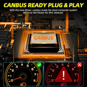2-Piece H1/H4/H7/H11/H13/9005 LED Headlight Bulb – 6000K, CANBUS