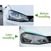 Gloss Black Headlight Eyebrow Trim Set for 2014–2017 Volkswagen Golf