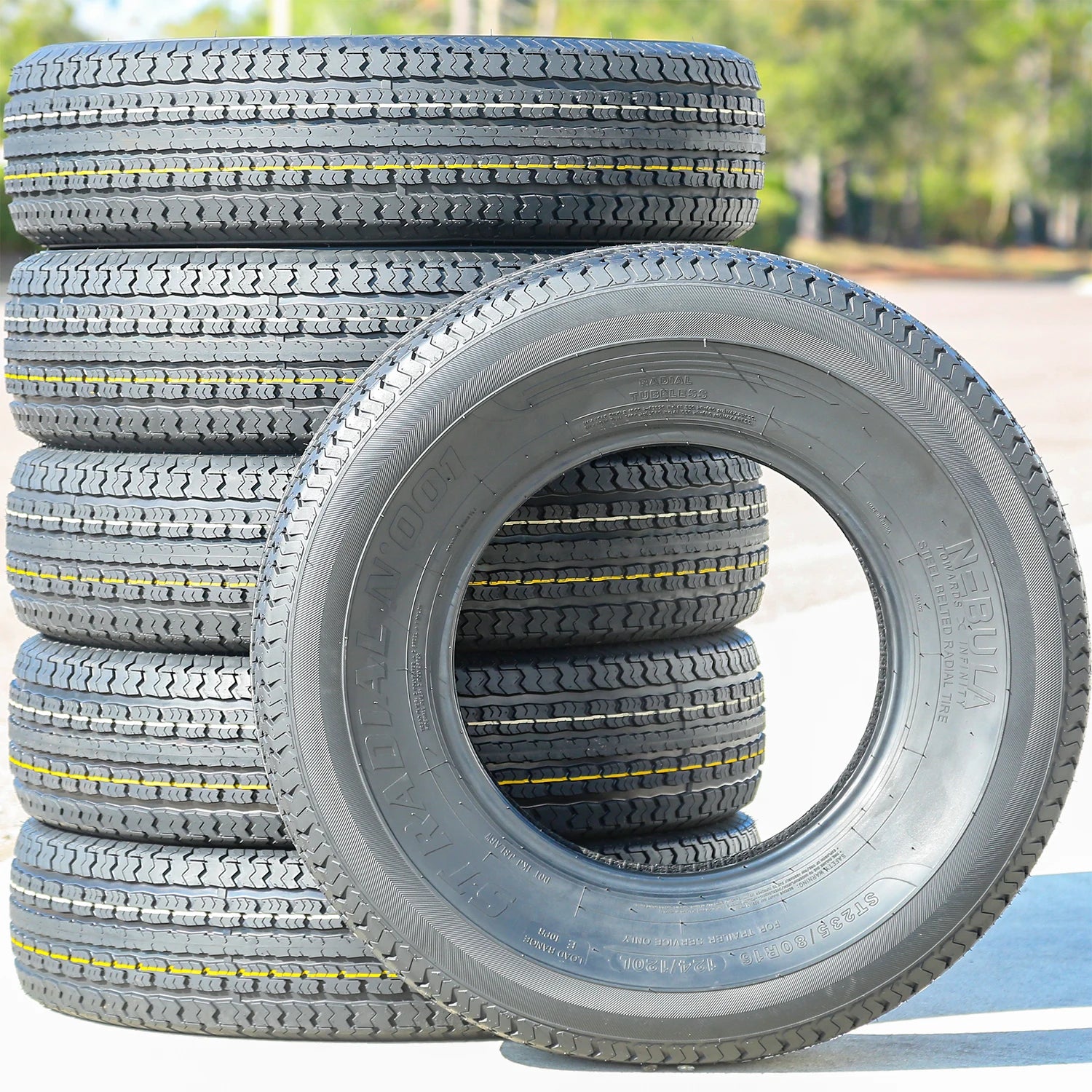 235/80/R16 Trailer Tire Load Range E Nebula ST Radial N' 001 Semi-Steel (Set of 6)