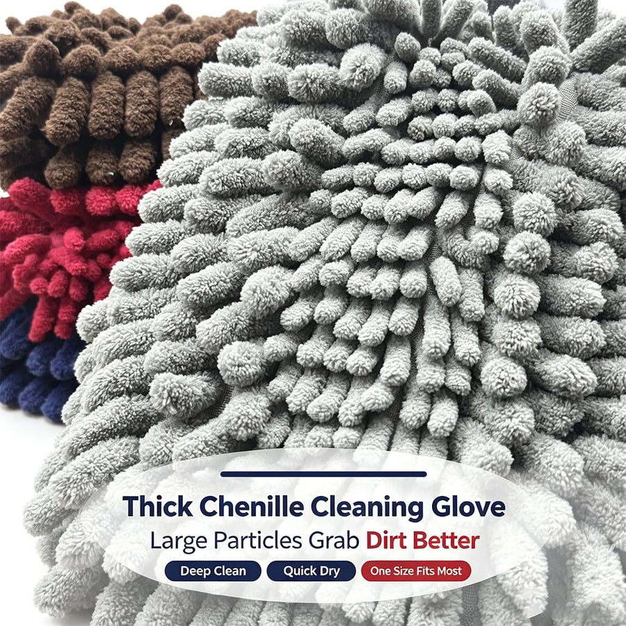 Large Chenille Microfiber Car Wash Mitt with Cuff