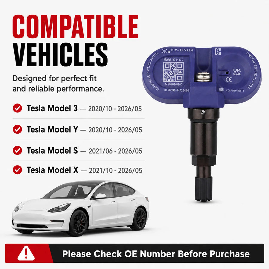 TPMS Tire Pressure Sensor for Tesla Model 3 2020-2026 Ble 2.4ghz Replacement
