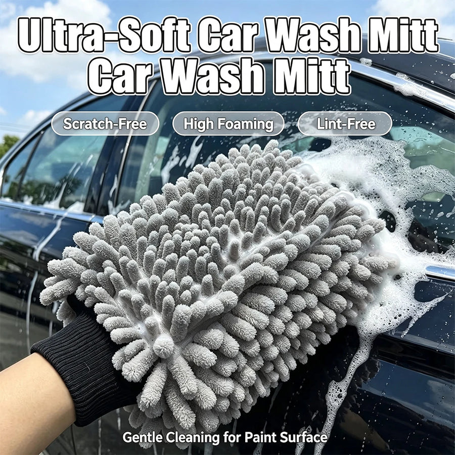 Large Chenille Microfiber Car Wash Mitt with Cuff