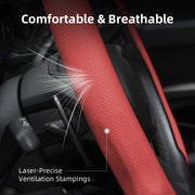 Perforated Leather Steering Wheel Cover for Jeep Models