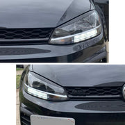 Gloss Black Headlight Eyebrow Trim Set for 2014–2017 Volkswagen Golf