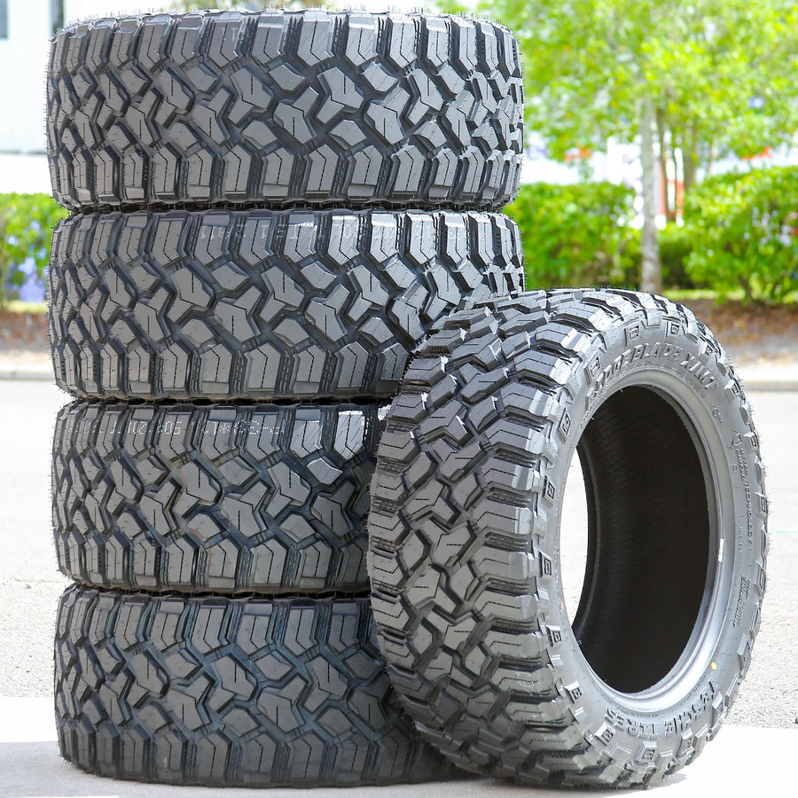 33X12.50R20 Light Truck Mud Terrain Tire Load Range F Tesche Tires Ridge Blade X/MT (Set of 5)