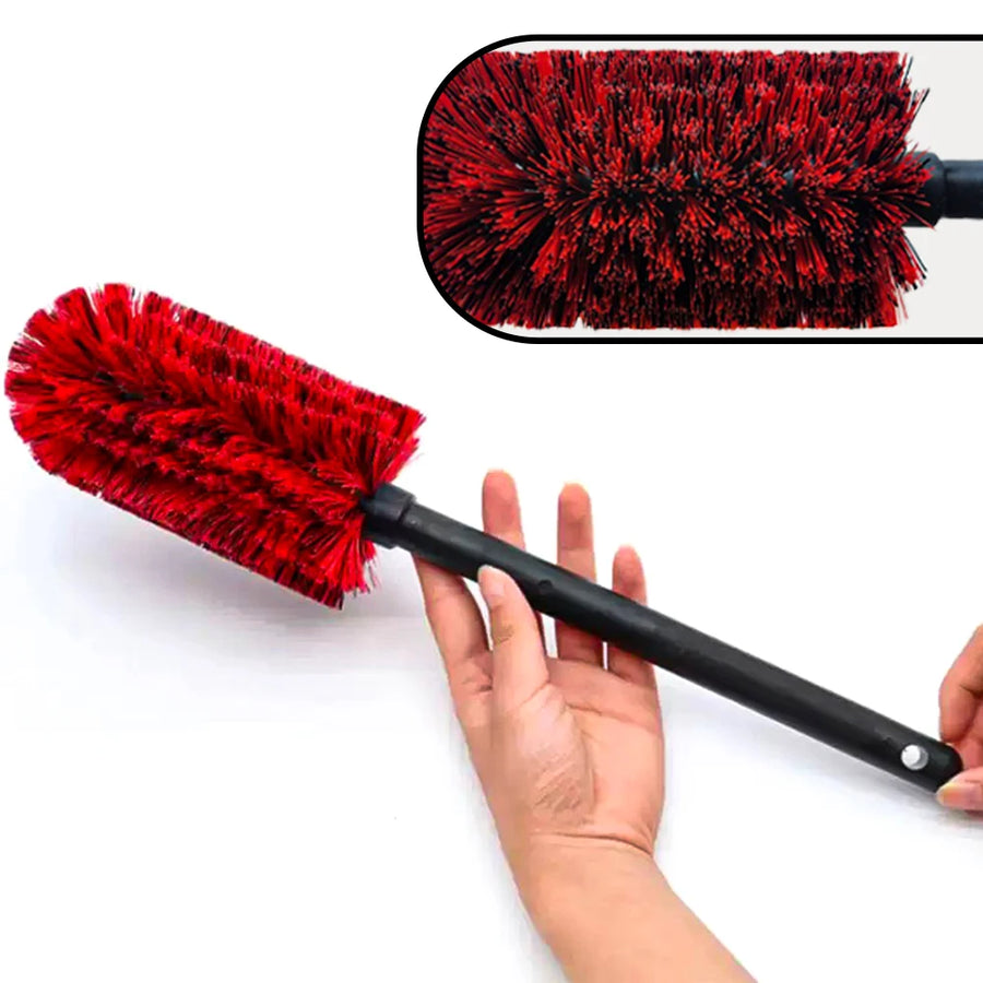 Long-Handle PP Bristle Alloy Wheel Cleaning Brush