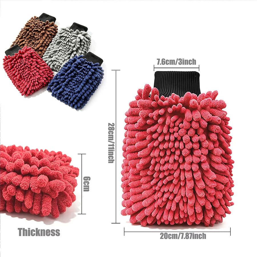 Large Chenille Microfiber Car Wash Mitt with Cuff