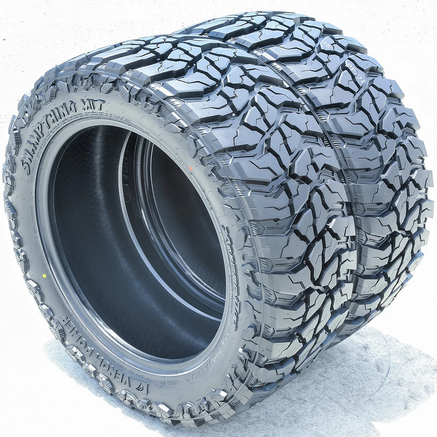 35X12.50R22 Light Truck Mud Terrain Tire Load Range F Venom Power Swampthing M/T Xtreme Dirt (Set of 2)