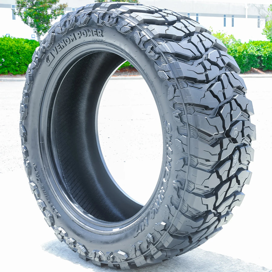 35X12.50R22 Light Truck Mud Terrain Tire Load Range E Venom Power Swampthing M/T Xtreme Dirt (Set of 6)