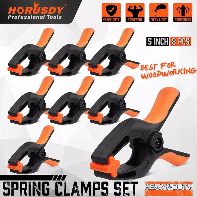 8-piece 5-inch Nylon Spring Clamp Set