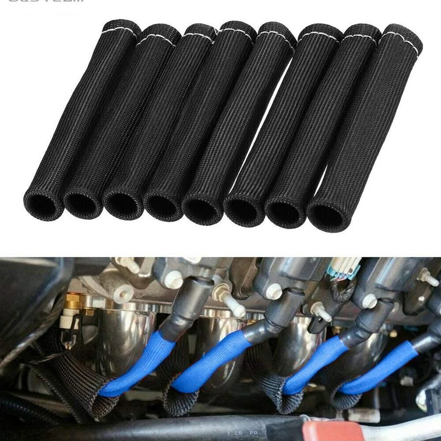 Titanium-Fiber Spark Plug Wire Heat Shield Boots – 8 Pieces