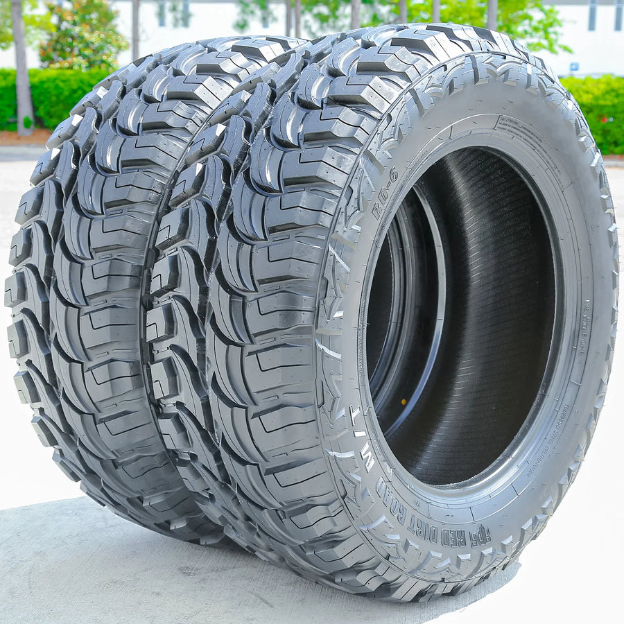 33X12.50R22 Light Truck Mud Terrain Tire Load Range E Red Dirt Road RD-6 M/T (Set of 4)