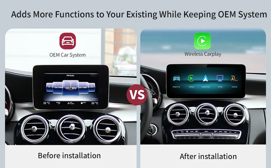 12.3-Inch CarPlay & Android Auto Display for Mercedes-Benz NTG 5.0 A-, B-, C-, E-Class and GLE