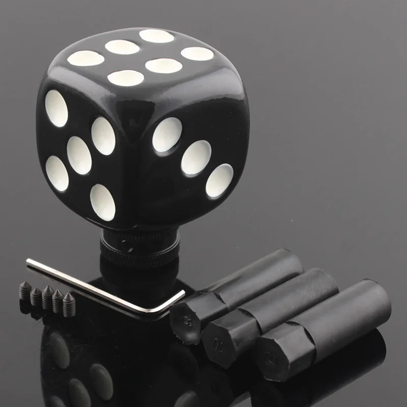 Black-and-White Dice Style Universal Manual-Transmission Shift Knob