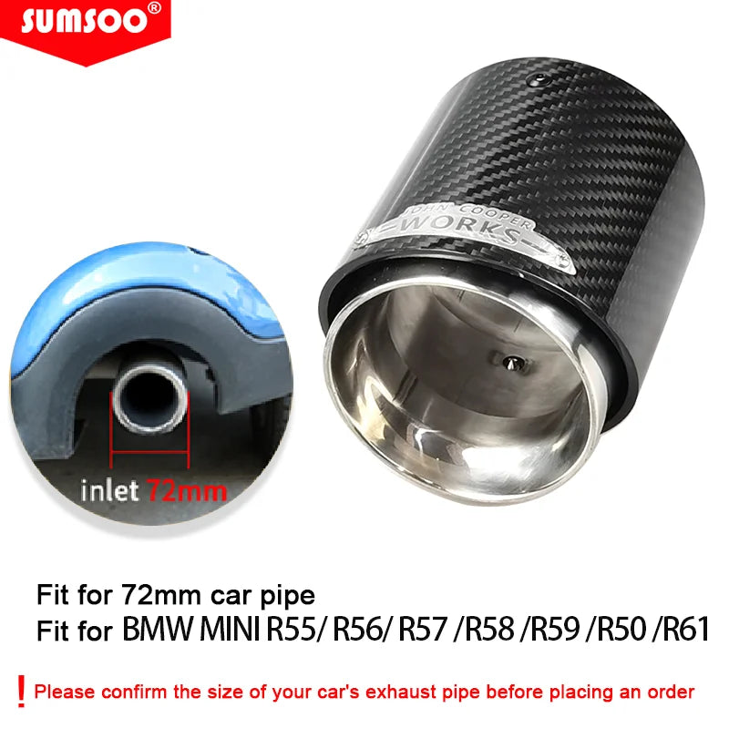 Genuine Black Gold Burnt Blue Silver Chrome and Carbon Fiber Muffler Tip for BMW MINI Cooper S Exhaust Tip