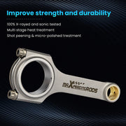 Set of 6 Forged 4340 H-Beam Connecting Rods for BMW Engines
