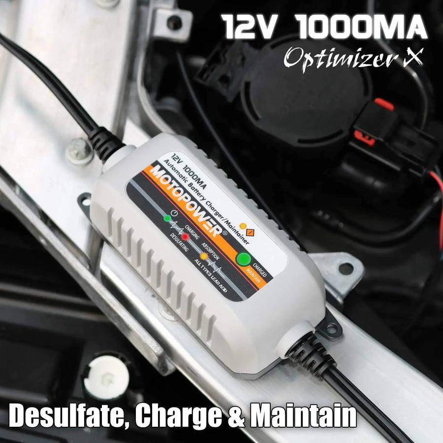MOTOPOWER MP00205B 12V 1A Automatic Battery Charger and Maintainer