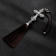 Crystal Cross Rearview-Mirror Hanging Ornament – 35 cm