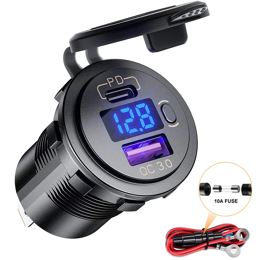 48W USB-C PD and QC Car Charger Adapter