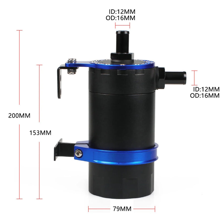 Baffled Aluminum Oil Catch Can Reservoir Tank Kit