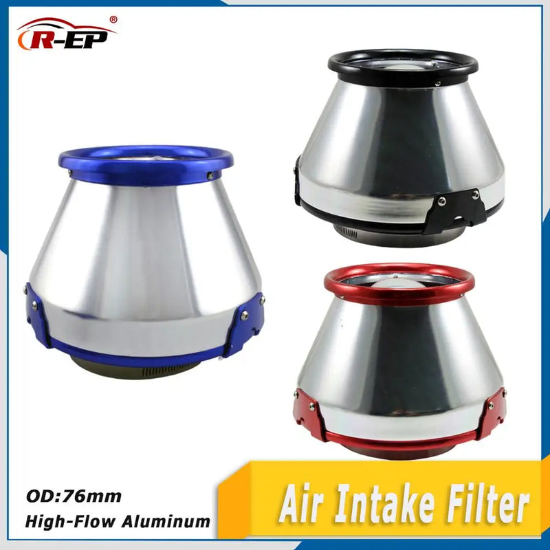 Universal 3-Inch 76mm High-Flow Cone Air Filter