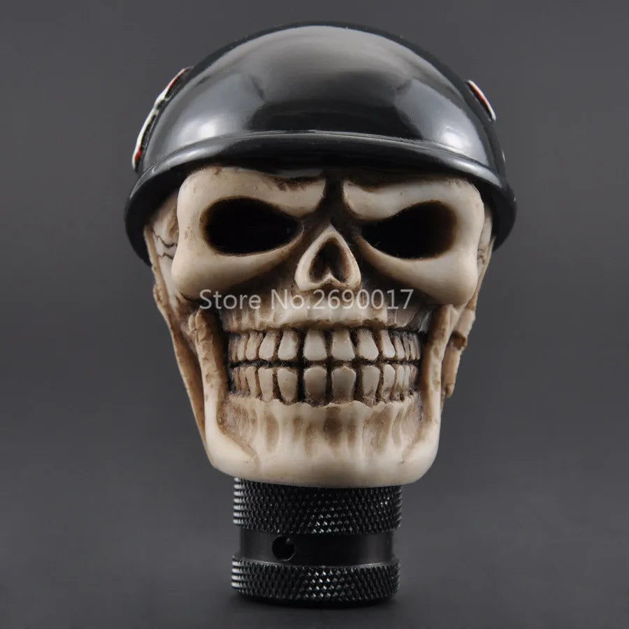 Manual Car Gear Shift Knob Shifter Lever Black Helmet Hat Skull Universal for SUV Crossover Truck Wagon