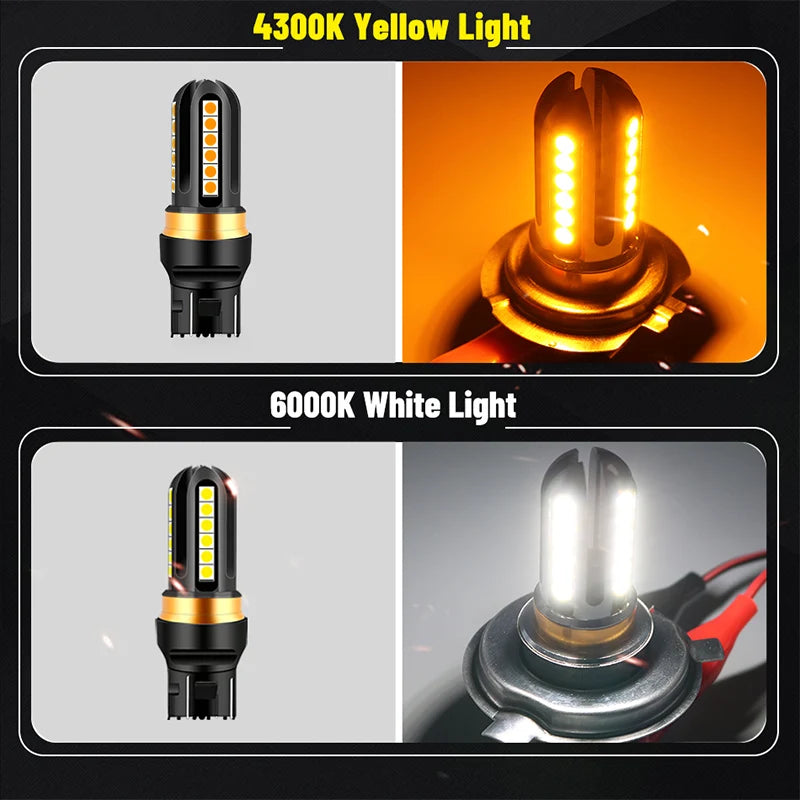 Multi-Socket LED Signal and Running Light Bulbs – White/Amber/Red, 12V/24V