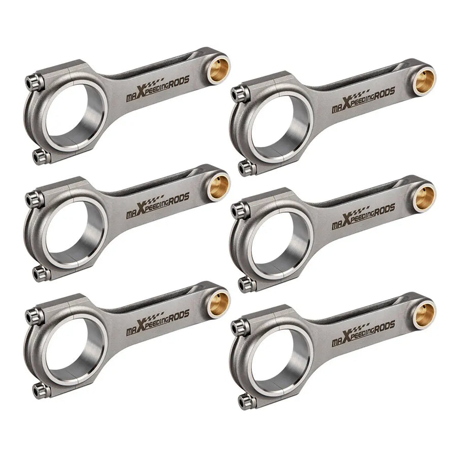 Set of 6 Forged 4340 H-Beam Connecting Rods for BMW Engines