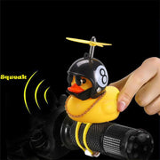 Helmeted Squeaky Rubber Duck Vehicle Ornament with Accessories
