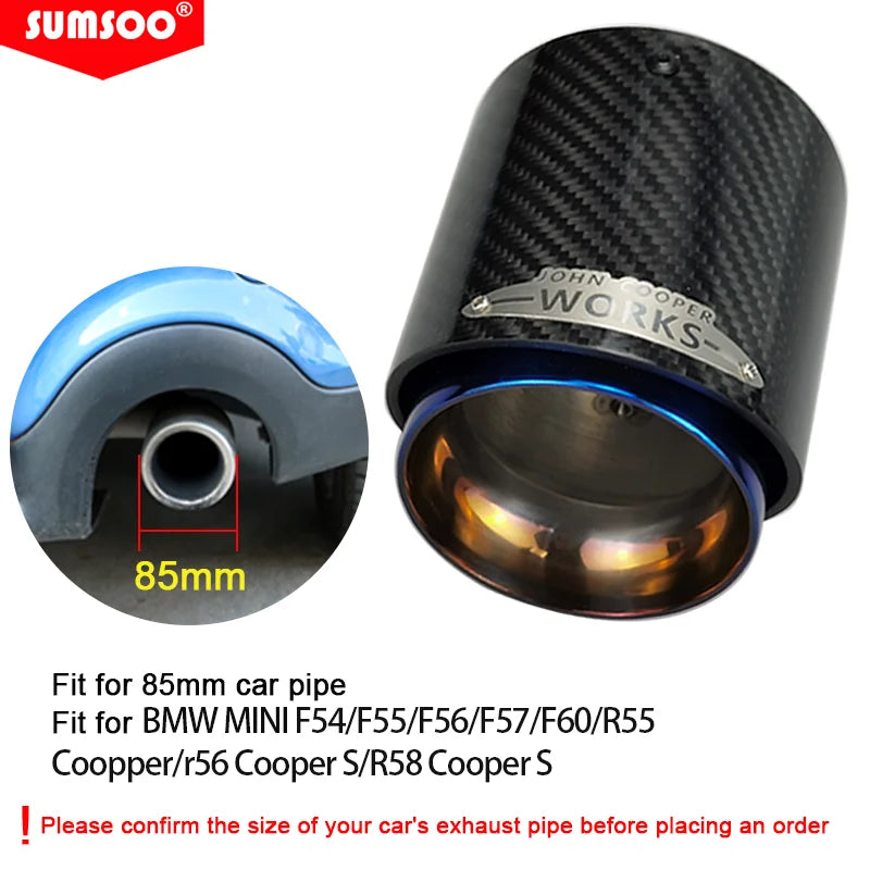 Genuine Black Gold Burnt Blue Silver Chrome and Carbon Fiber Muffler Tip for BMW MINI Cooper S Exhaust Tip
