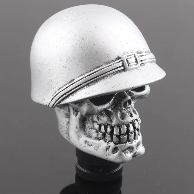 Silver Helmet Skull Universal Manual-Transmission Shift Knob