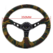 350 mm Suede Deep-Dish Racing Steering Wheel – Camouflage