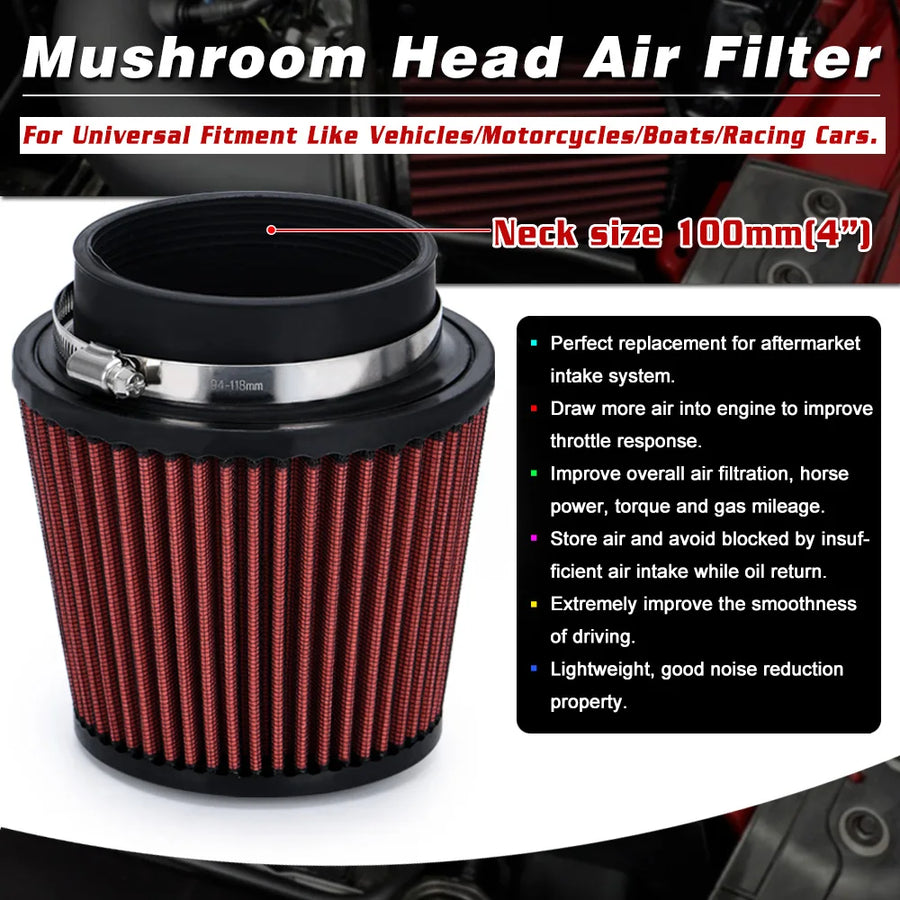 4" 100MM Universal Cold Air Intake Filter