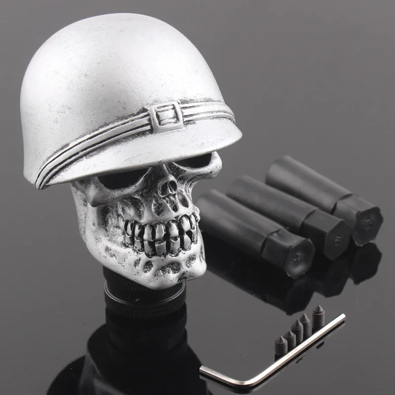 Silver Helmet Skull Universal Manual-Transmission Shift Knob
