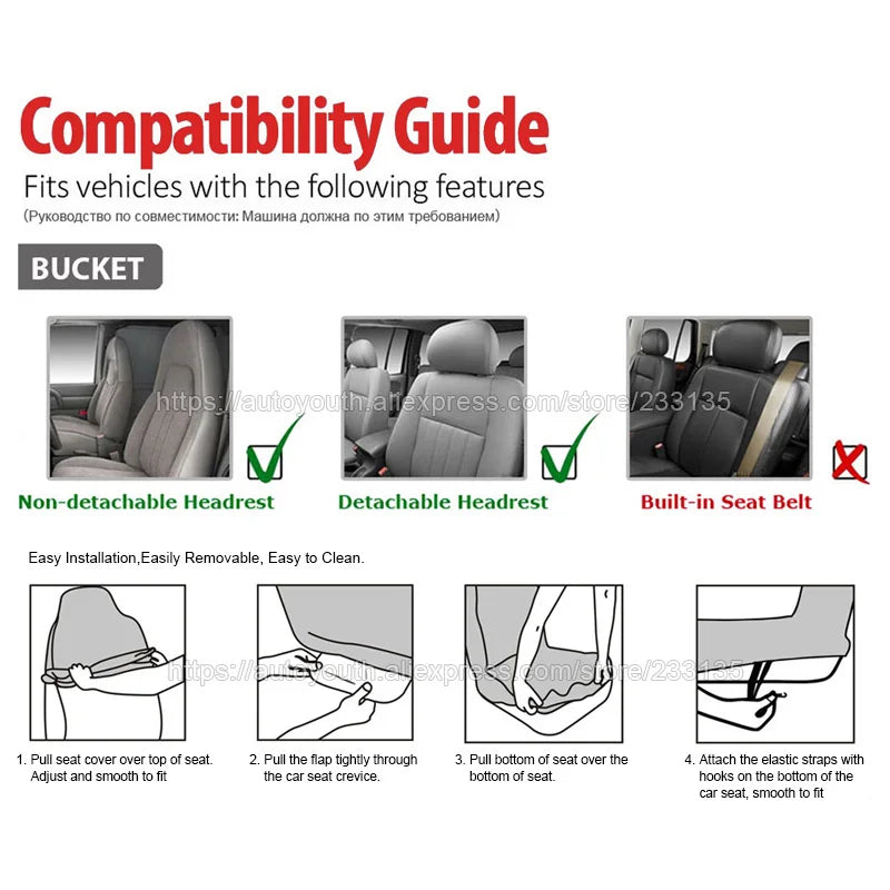 Universal Car Seat Cover and Cushion Set