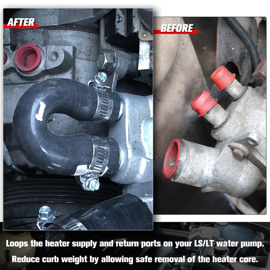 Heater Core Bypass & Coolant Crossover Hose for GM LS Engines